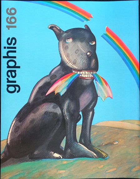 Heinz Edelmann Titelbild Graphis, stilisierter Hund