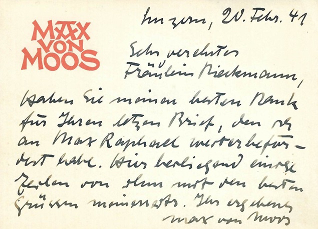 Max von Moos, handschrift, signatur, Maler, Künstler, 1903-1979