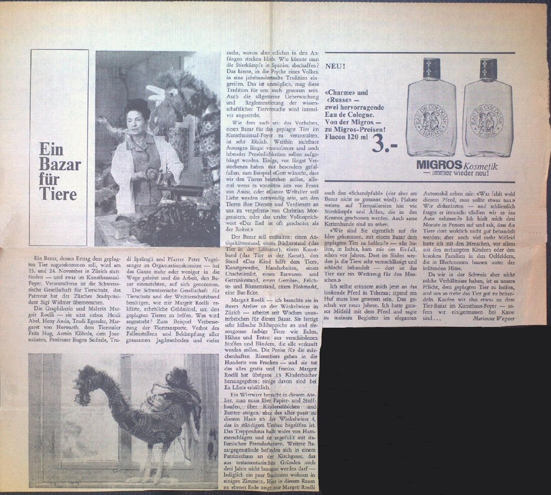 Zeitungsartikel über Margrit Roelli