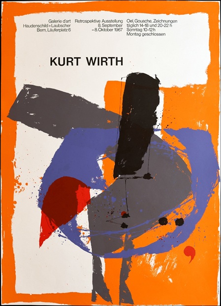 kurt wirth ausstellungsplakat abstrakte komposition 1967 bern